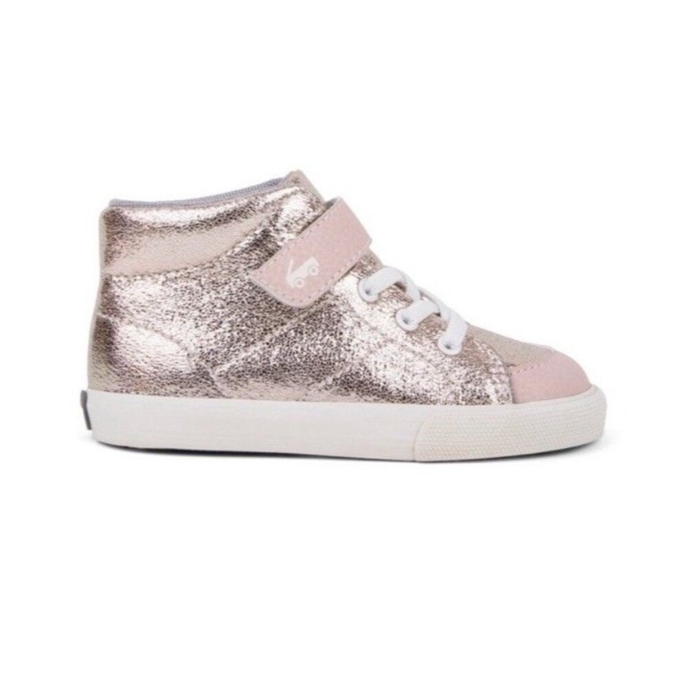 See Kai Run Basics Toddler High Top Playground Sneakers Rose Gold Size 7 - Picture 4 of 9